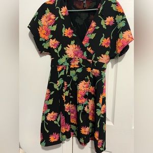 Zara Women Short Sleeve Mini Floral Dress